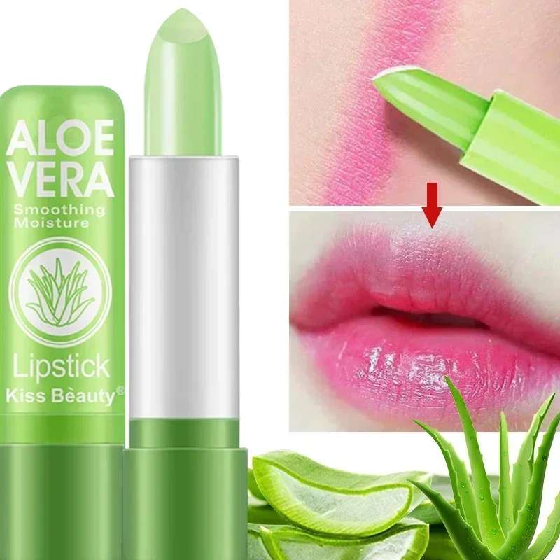 Zvlhčenie aloe vera rúž teplota Farba meniaceho balzamu na pery trvajúce výživné pery starostlivosť o pery proti suchej exfoliačnej rúžu