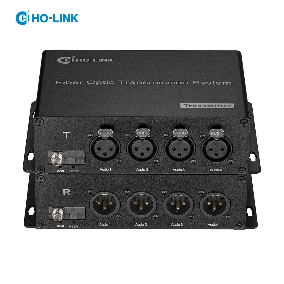 Zvuk Multiplex Balanced Audio Fiber Converter 4 kanál XLR Balanced rozhranie Audio cez prevodník z optických vlákien