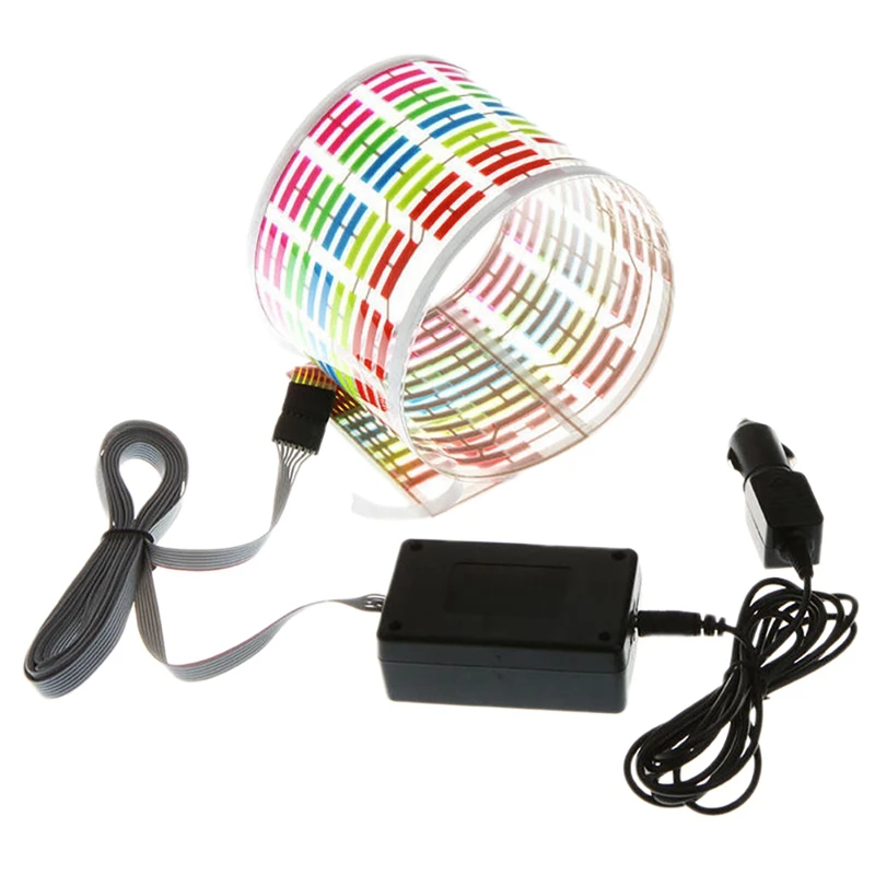 Zvuk čelného skla aktivovaný na čelné sklo LED, ako je to znázornené s ovládacou skrinkou NEON EL Light Music Rhythm Rhythm Flash Lamp Sticker