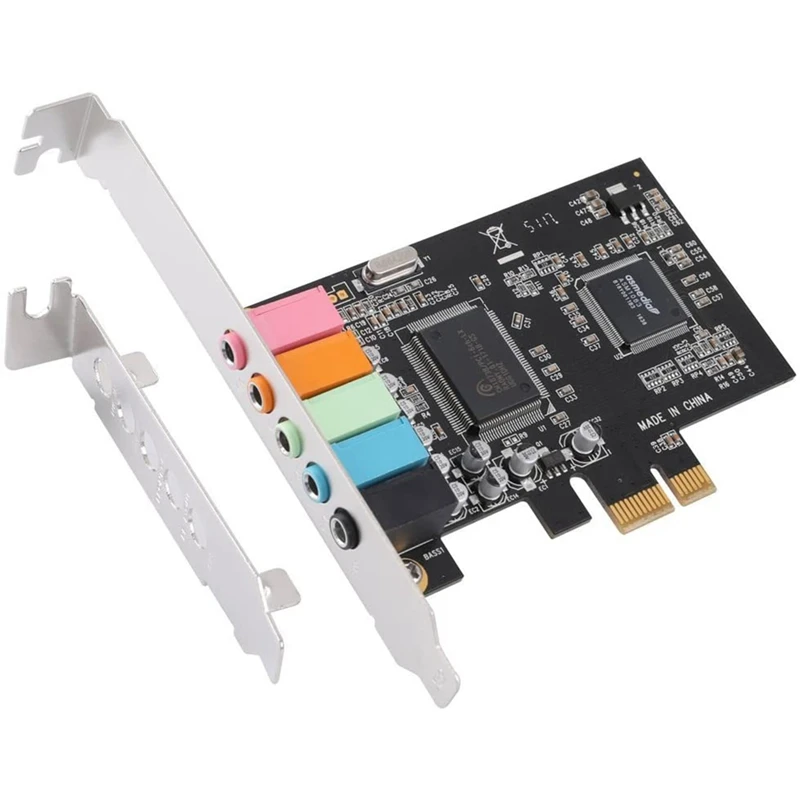 Zvuková karta PCIe 5.1, PCI Express Surround Card 3D Stereo Audio so zvukovou kartou s vysokým zvukom PC CMI8738 Chip