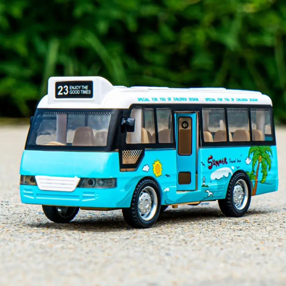 Zvukové a ľahké školské autobusové hračky Interaktívne trenie poháňané autobusovým modelom hračky zotrvačnosť vzdelávací pull back darček pre deti