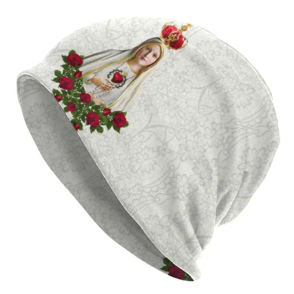 Zvyk Panna Mária Fatima Bonnet Hats Street Knit Hat Warm Winter Portugal Rosary Catholic Panny Mária lebky čiapky čiapky