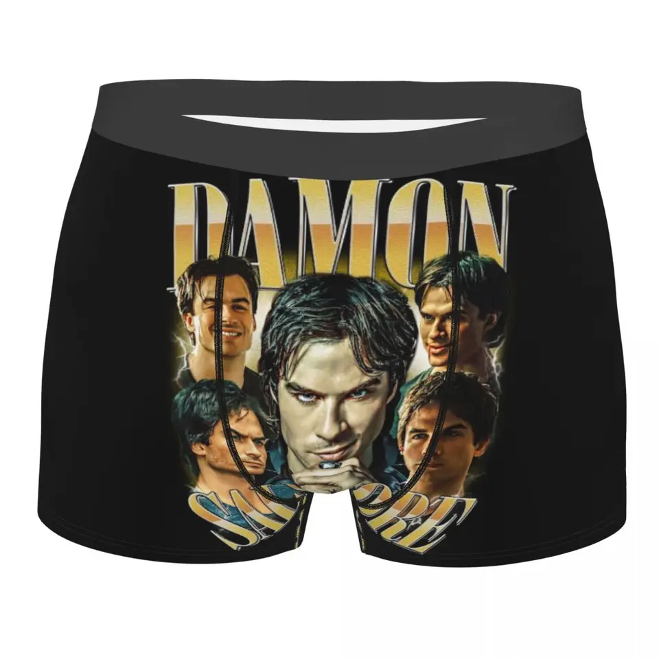 Zvyk Vampire Diaries Underwear Men Sexy tlačený prispôsobený Prispôsobený Ian Somerhalder Boxer Shorts Pankties