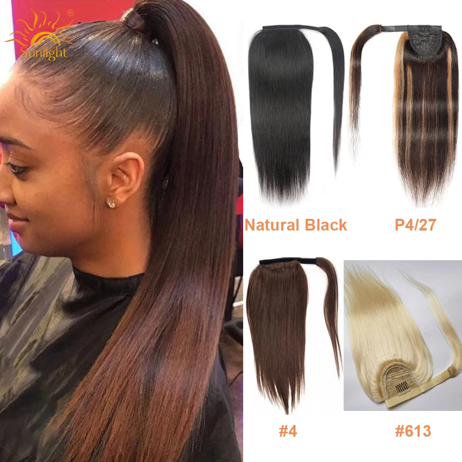 Zvýraznite P4/27 Straight Opytail Human Hair Opr.