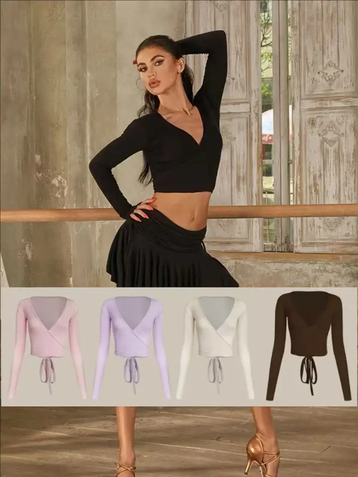 Zym Latinská tanečná osnova tip, farebná prax Wear Lady Fiesta Wrap Top #24078