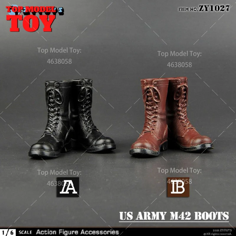 Zytoys Zy1027 1/6 Mužské topánky model americká armáda M42 Combat Boots Príslušenstvo Model Fit 12 '' Soldier Action Figure Body Dolls Hračky
