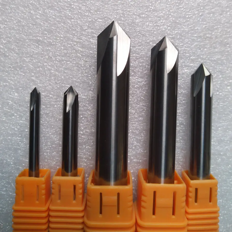 Zyyg 4mm6mm/8 mm/10 mm/12 mm 90 stupňov 4fáty HRC50 karbid carbid Chamfer Fleting Cutter pre hliníkové CNC koncové mlyny router bit d4x90 de
