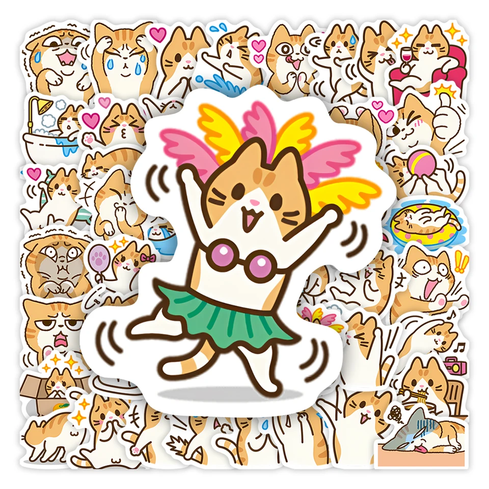 Zábava karikatúra Trill The Cat Stickers Cute DIY Hračky Detské hračky Darčekový vodotesný nálepka pre zošitu batožinu batožinové prenosné fľašu Dekoratívne