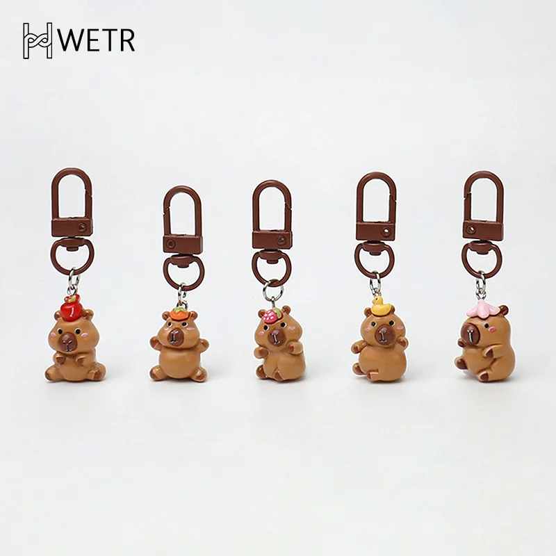 Zábavná karikatúra Capybara Keychain Kawaii Animal Keyring Krásny batoh prívesok Key zavesenie dekorácie pre pár darčekov