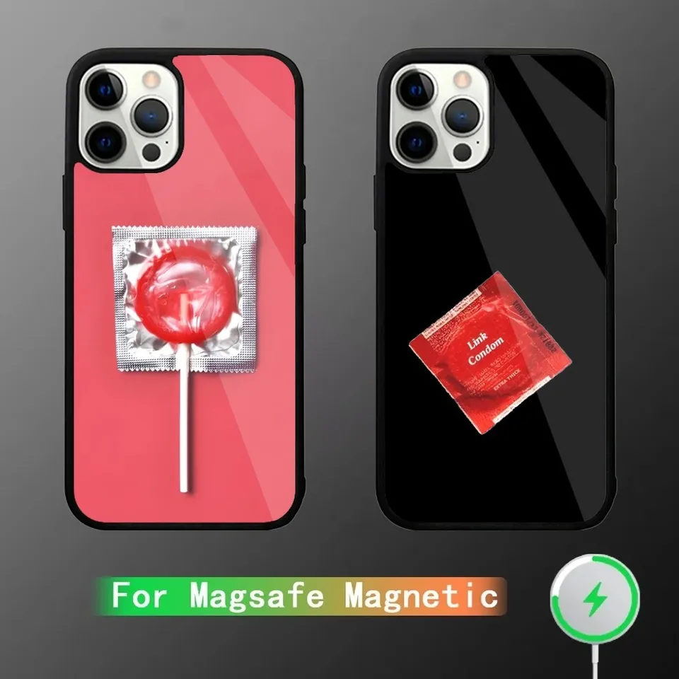 Zábavná paródia Karikatúra Sexy puzdro na kondóm pre iPhone 16,15,14,13,12,11, Plus, Pro, Max Mini Magsafe Magnetic Wireless nabíjanie