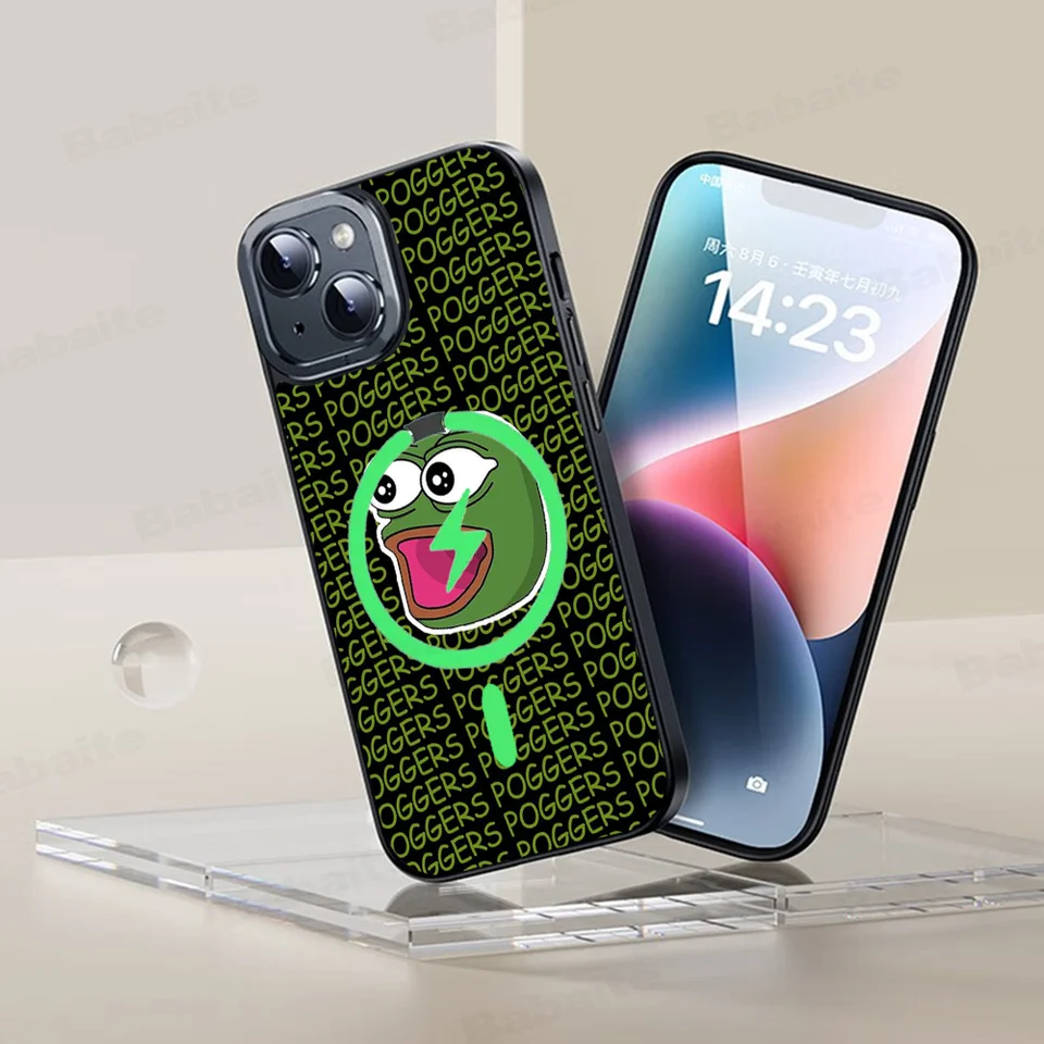 Zábavná smutná žaba Pepe Meme Puzdro Magnetické puzdro pre iPhone 16 14 13 12 11 15 Pro Max Plus pre Magsafe Wireless Cover Cover