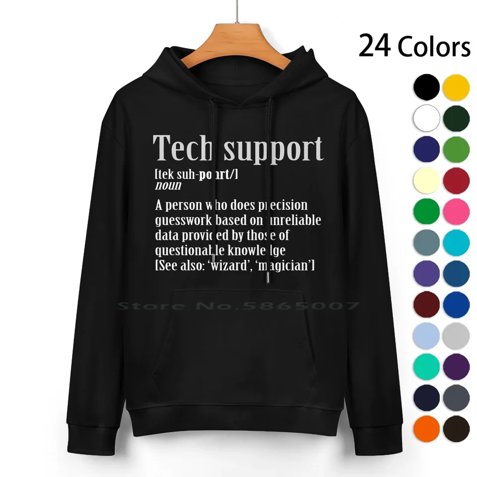 Zábavná technická podpora Definícia počítača Nerd Geek Pure Cotton Hoodie Sweater 24 Colors Funny Tech Support Technick Geek