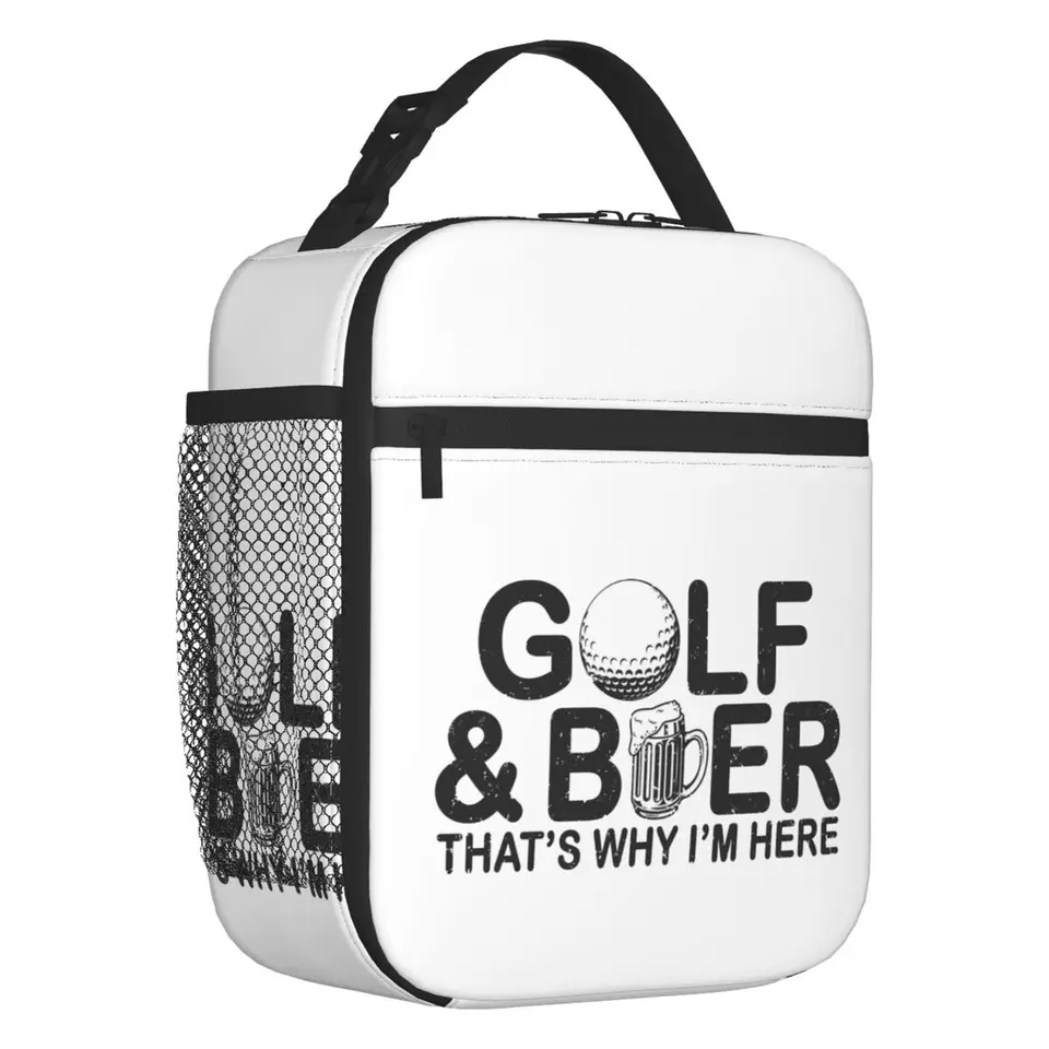 Zábavné golfové a pivo Citáty prenosné obedové škatule Multifunkčné chladnejšie tepelné jedlo izolované obedové tašky Detské školy deti