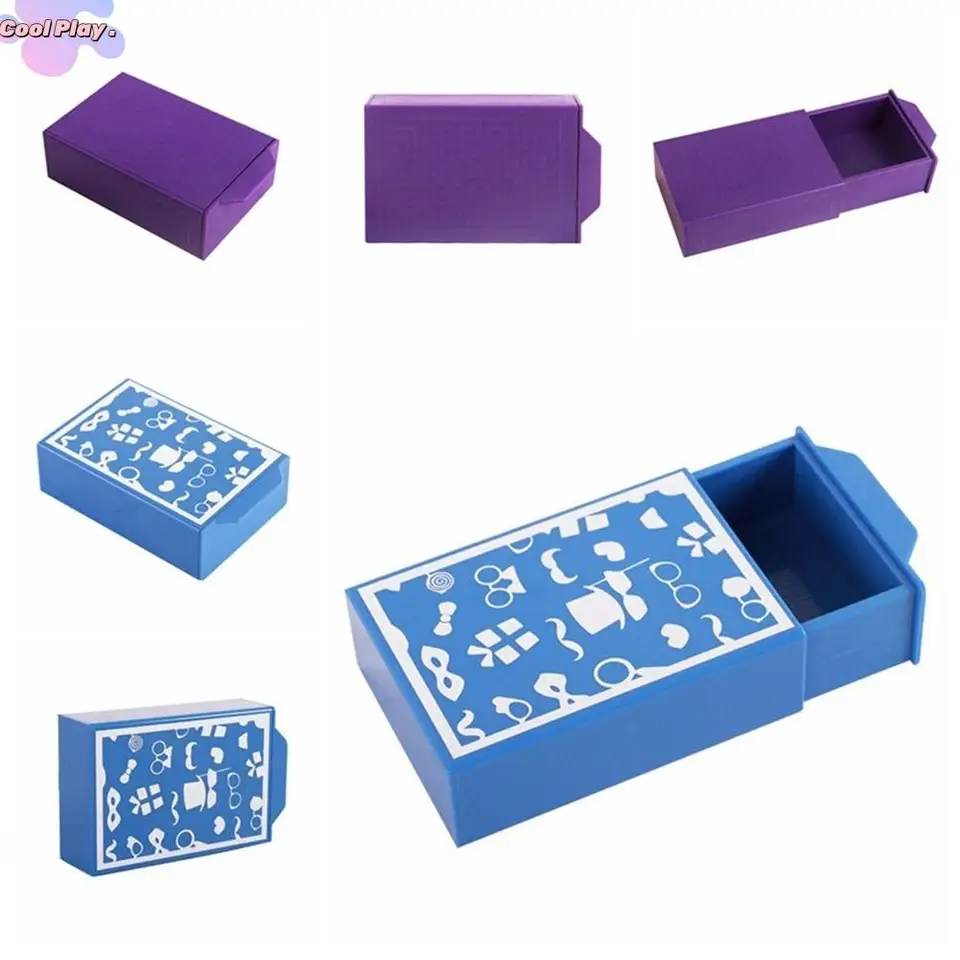 Zábavné hračky Úžasné pocity kúzelníka plná tajomnej fialovej modrej zaniknutej krabičky Gimmick Magic Ress Magic Trits Box