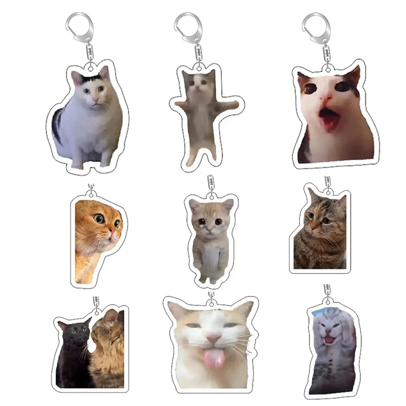 Zábavné mačky série série Keychain Študentské tašky na šnúrku Pendant Women Bag Keychain Doplnky roztomilé priateľské darčeky ozdoba