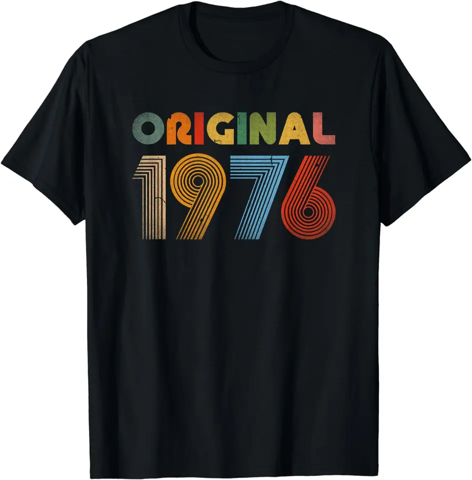 Zábavný darček k narodeninám 48 rokov staré narodeniny Men Ženy narodené v roku 1976 Vintage Design Tričko unisex košele pre ženy