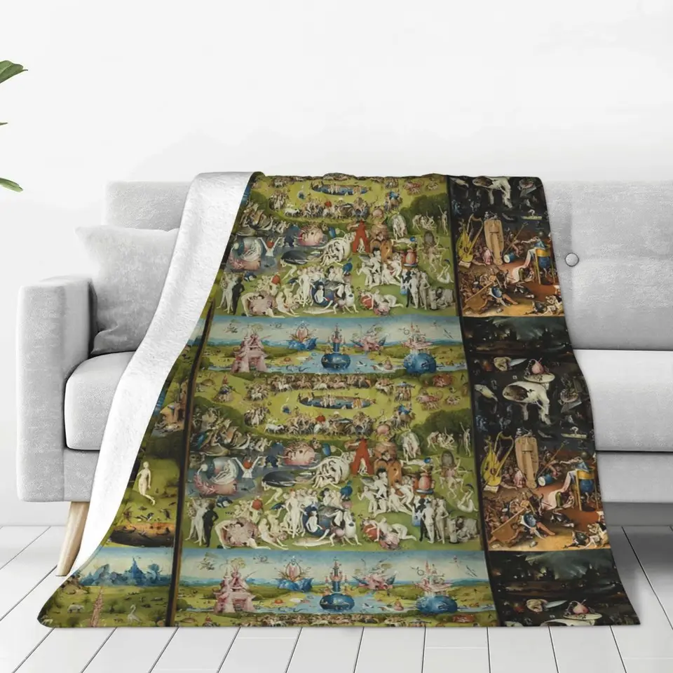 Záhrada pozemských pôžitkov - Hieronymus bosc prikrývky fleece priedušná pohovka hádzať prikrývky na gauč vyhodí bedspread prikrývky
