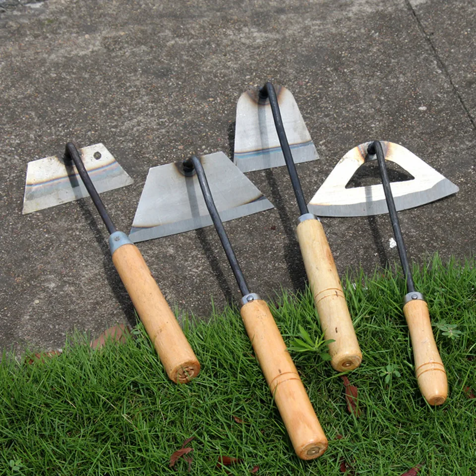 Záhradné buriny Hoe Hoe Weeders Carboner Ocel Hook a Burining Tool Dual-Purpose Happened Weeding Hoe na ľahké odstránenie buriny