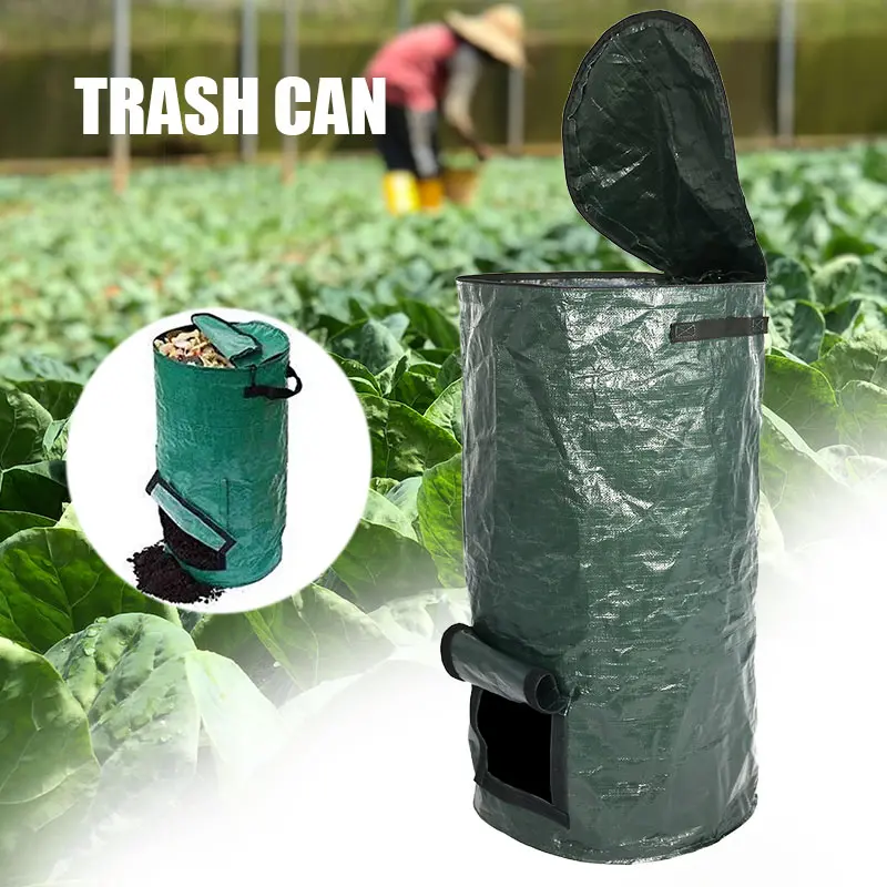 Záhradnícke kompost tašky Organický odpad kuchyňa záhradný dvor prenosný kvetináč environmentálnych pE