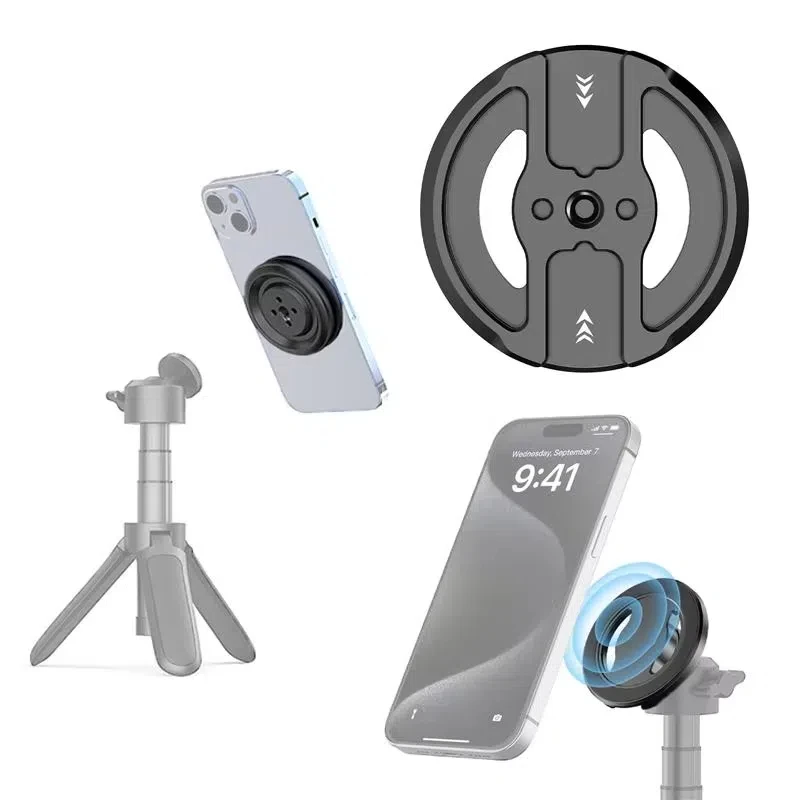 Základná doska magnetického držiaka pre MagSafe na 1/4 '' Arri Hole Cold Shoe Magnet Mont Adapter Držiak telefónu pre statív stojan guľôčkovej hlavy