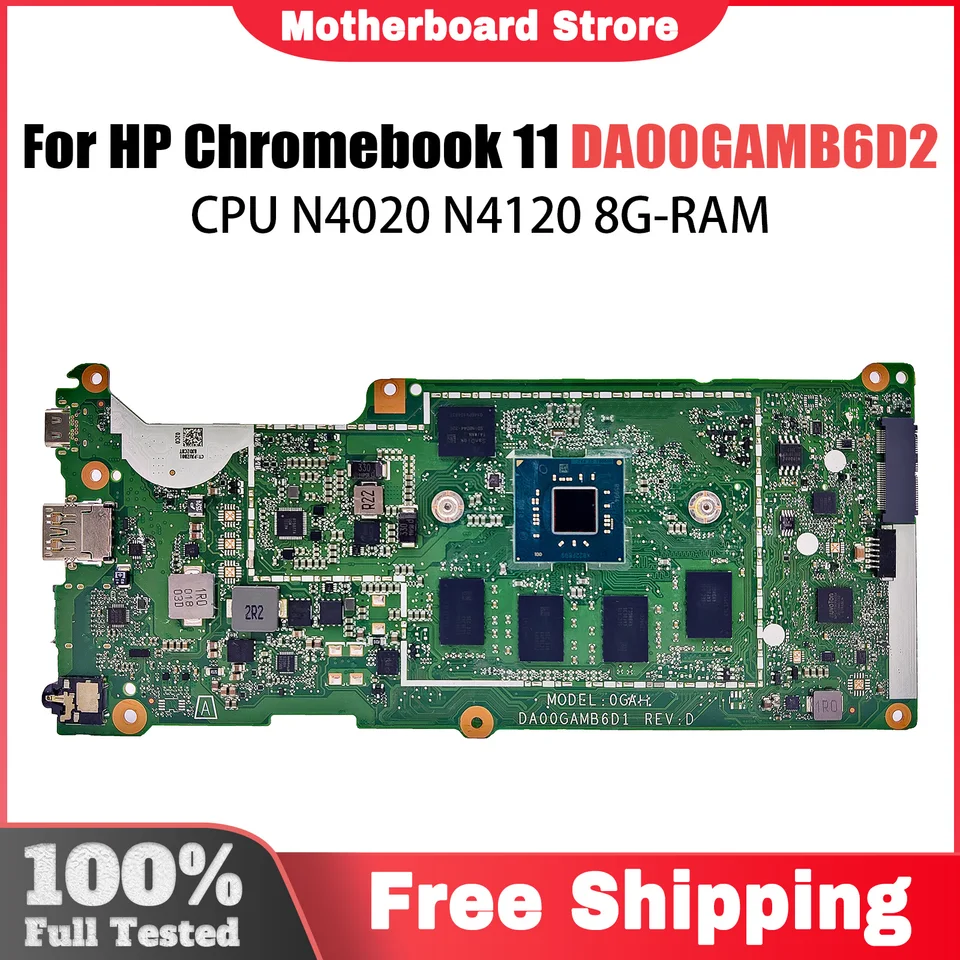 Základná doska pre HP Chromebook 11 G8 EE NAPOJNÁ PRAVODná doska DA00GAMB6D2 s N4020 N4120 CPU 8 GB RAM Plne testovaná 100%