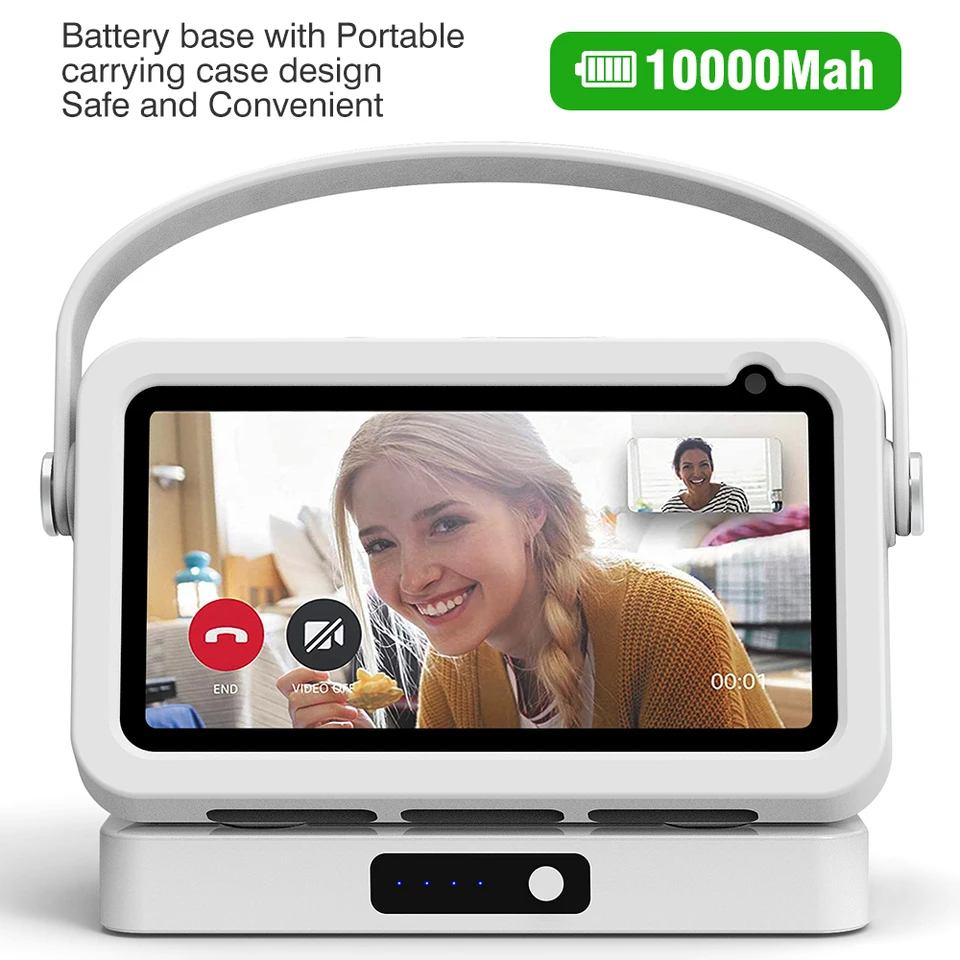 Základňa batérie LiBoer pre Echo Show 5 1./2ndBattery Base Alexa Smart Display Reproduktor 10000 mah prenosný poplatok za echo show 5