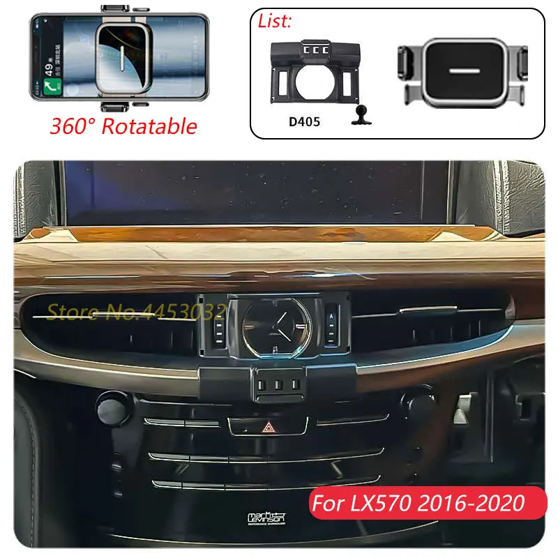 Základňa držiaka automobilových telefónov pre lexus lx570 2016-2020 Vzduchové výstupy otočné stojanové držiaky One-rukou operačné držiak príslušenstvo