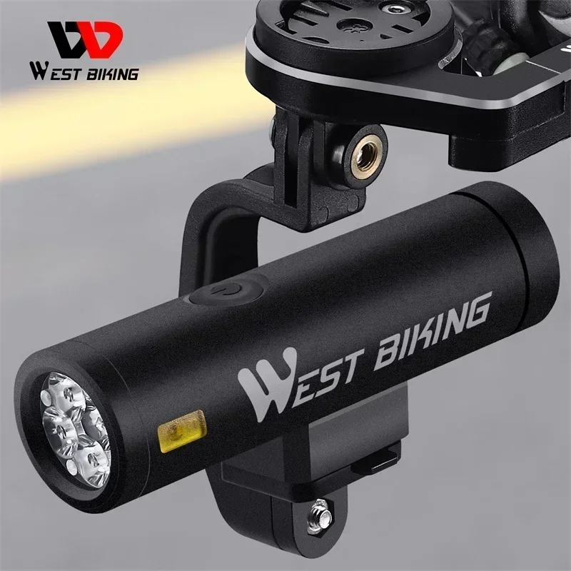 Západná bicykel 500-1300 LUMENS BICYCLE HLABILE 2000-4500MAH Nabíjateľné predné svetlo bicyklov s rýchlym podpore rýchleho uvoľnenia
