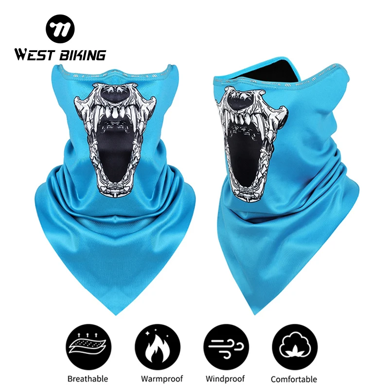 Západná bicykel Zimná 3D vlk lebka Print Sport Šatka Termálny krk gaiter bicykel balaclava muži Ženy cyklistické rybárske pokrývky hlavy hlavy