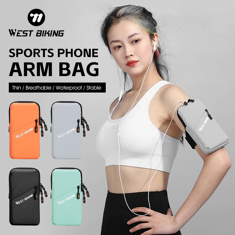Západná športová náramok s taškou nastaviteľnú cyklistiku Running Running Prserble Mesh Fitness Arm 7.0 palcov
