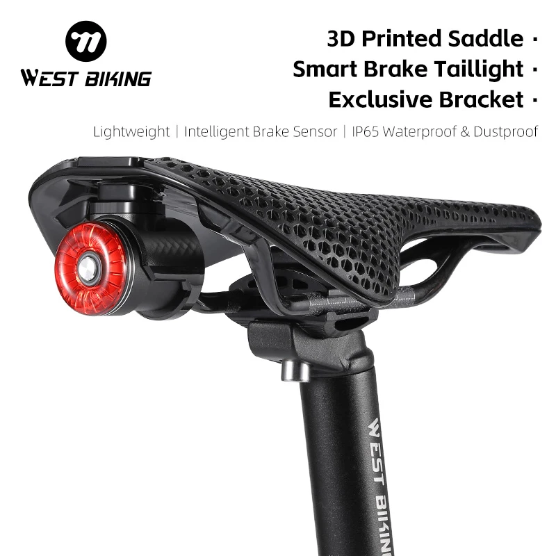 Západné cyklistické 3D tlačené sedlo na bicykli Pohodlné štrkové cyklistické vankúše Cushon Road Mountain Bike Safety Saddle s držiakom zadnej časti