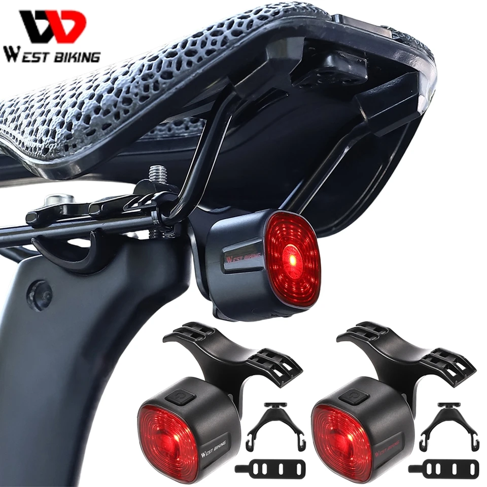 Západné cyklistické bicykle Zadné svetlo USB nabíjanie Vysoko viditeľnosť Multifunkčné blikanie s brzdovým snímačom zadné svetlo Road Road Bike Lights