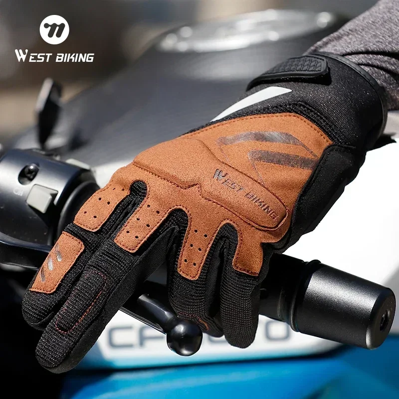 Západné cyklistické motocyklové rukavice MTB z kopca Enduro Full Fuld Finger Touch Screen s rukavicami s kĺbom ochrany proti šoku Moto rukavice