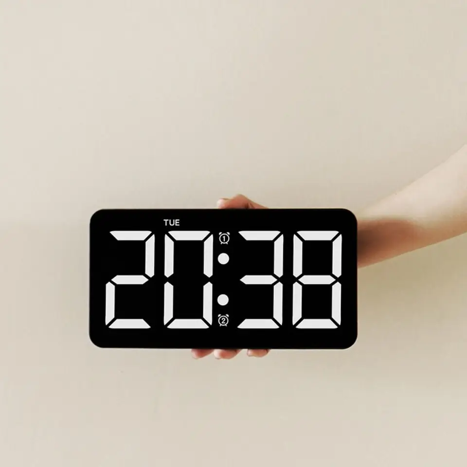 Západné elektronické nástenné hodiny Multifunkčné teplotné digitálne LED hodiny LED 12/24H