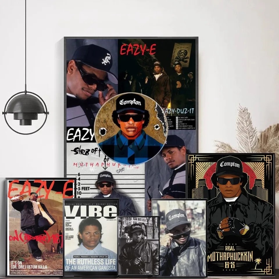 Západné pobrežie hip hopový rapper eazy e klasické filmové plagáty vintage izba barové kaviarne dekorácie nálepky na stenu maľba nástenné maľovanie