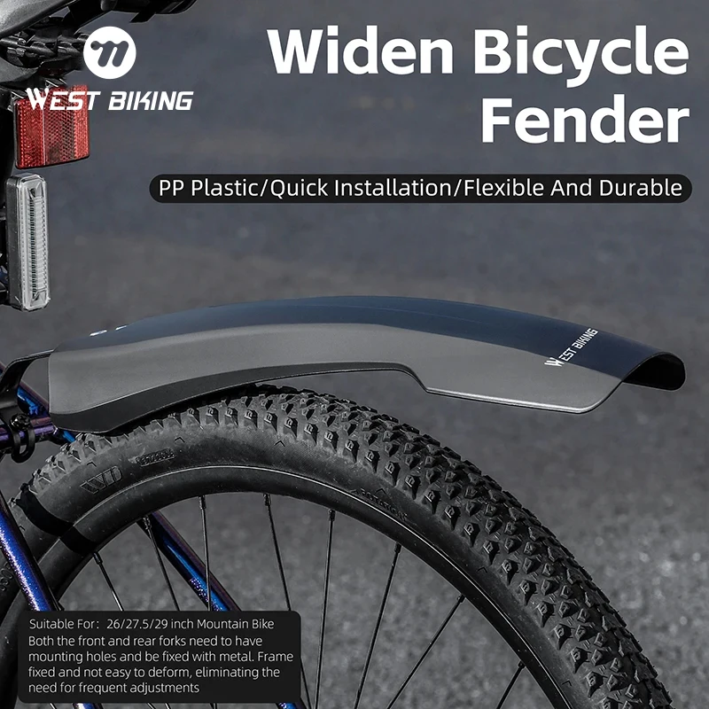 Západný bicykel Fender 26/27,5/29 palca MTB predĺženie rozšírenia Mudguard predného zadného blatníka Cyklistické ochranné príslušenstvo