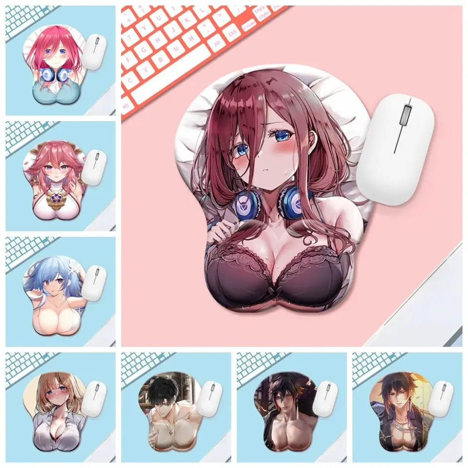 Zápät strážca myš Mouse Pad 3D stereofónny anime 3D myš Pad Bobo Series Pohodlné podpora zápästia Anime ergonomická myš