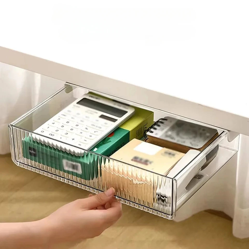 Zásuvka na stôl skrytý typ kancelárska plocha Desterproof Storage Box s vysokou kapacitou s posuvnou koľajnicou pre domácnosť Skladovací stojan na šatník