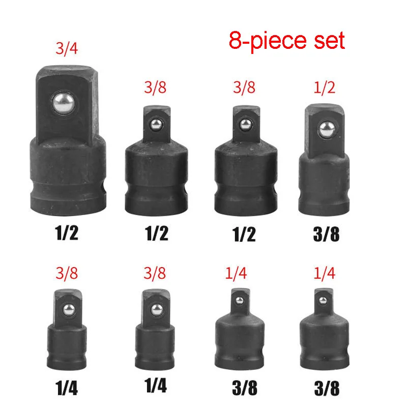 Zásuvky Impact Wrench Socket Wrench Socket Rachet Ratchet Krep Adapter 1/4 3/8 1/2