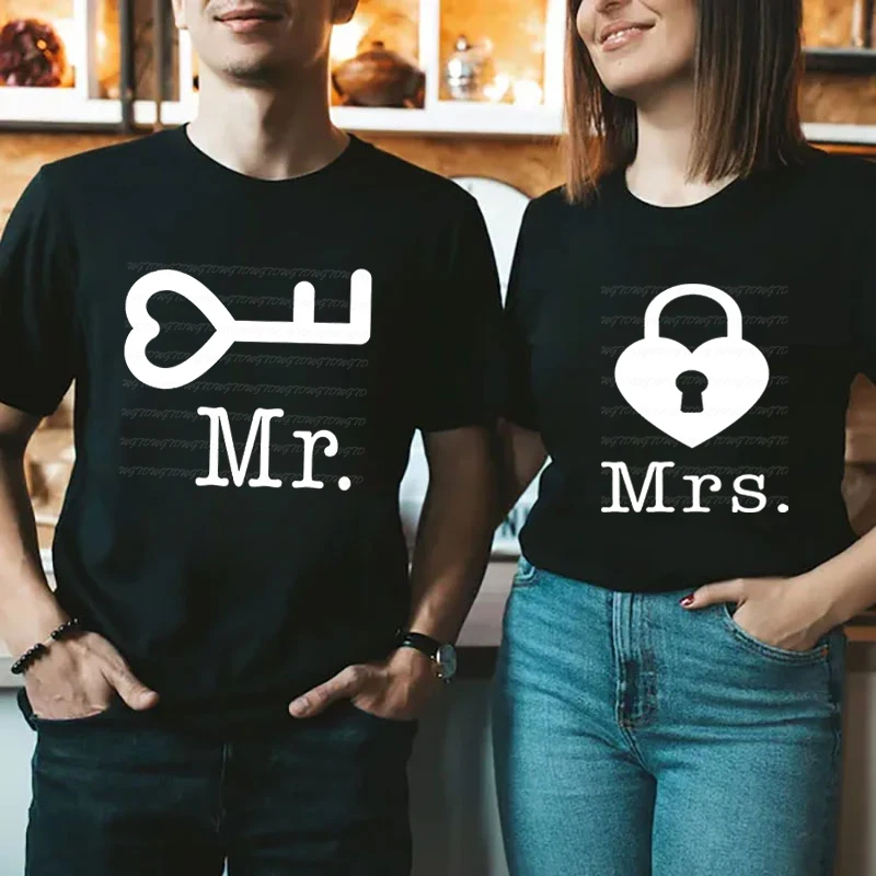 ZÁVER A KEY PÁR Zodpovedajúce tričko Ženy Men Men Valentine Lovers Lovers Manželstvo Výročie Tee Funny Pár Svadobné tričko