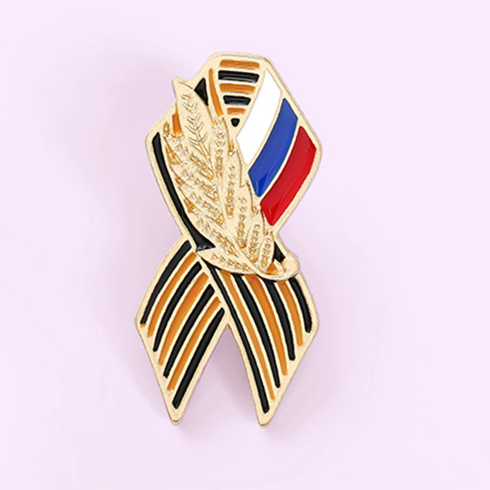 Záverový odznak Ruská vlajka Sväté víťazstvo Deň klopa pin brošňa slávnostné brošne pamäť pamäť Symbol pinov pre batohové klobúky oblečenie