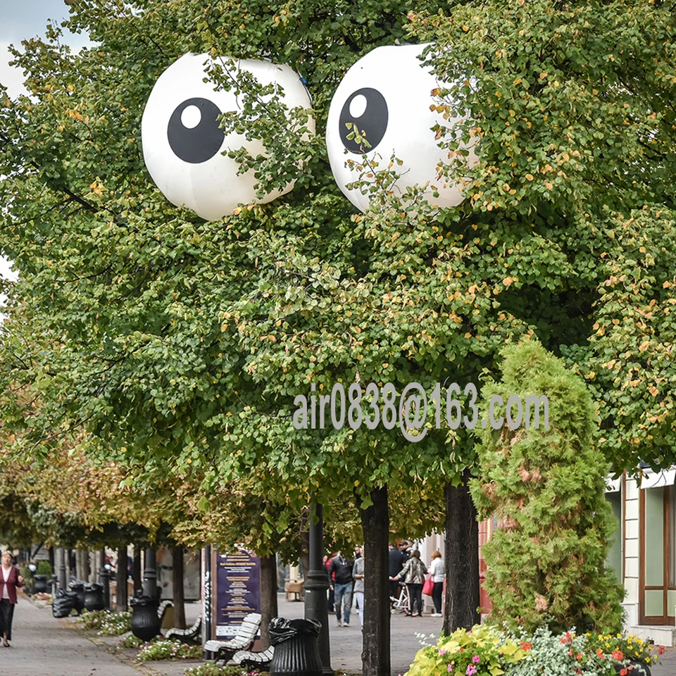 Závesné obrovské nafukovacie očné gule Veľké LED očné gule Model vzduchotesné PVC Ghost Eyes Beach Ball pre Halloween dekoráciu