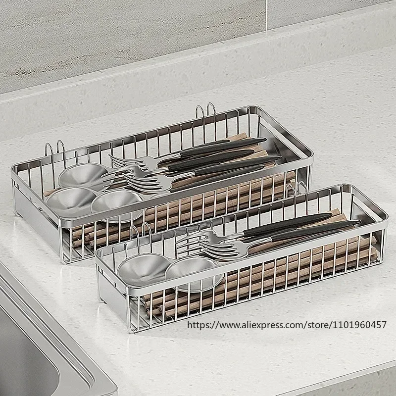 Závesné príbory držiak na držiak na odtokovú lyžičku lyžičiek Chopsticks Storage Basket stojan kuchyn