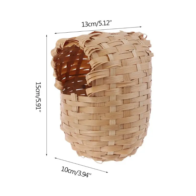 Závesné vtáčie hniezdo Prírodné bambusové vtáky Hut Outdoor Birdhouse Wren hniezdo Chickadee dom malý útočisko pre Finch Canary