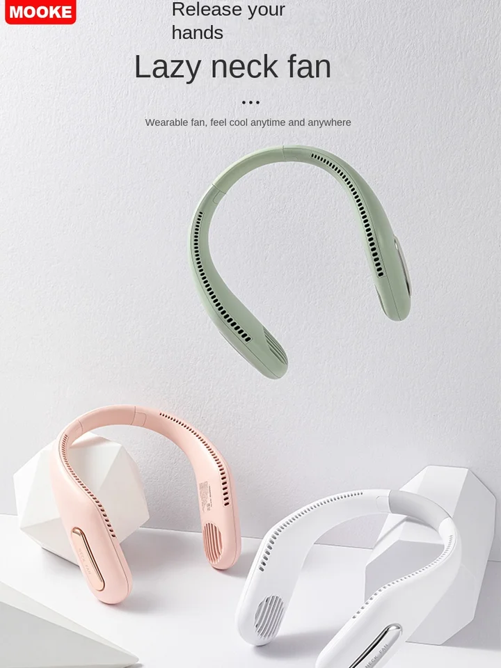 Závesný krk Malý ventilátor tichý prenosný mini šport Outdoor USB Nabíjateľný elektrický ventilátor Malý chladiaci klimatizácia