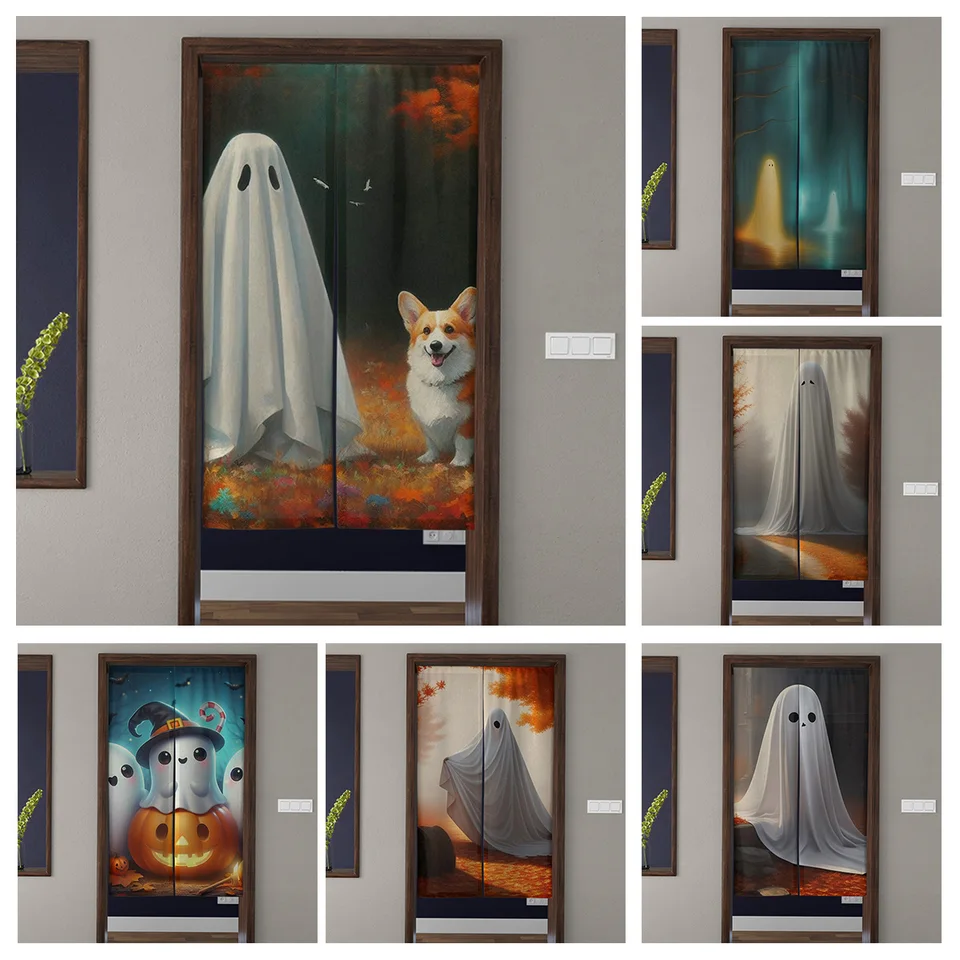 Závesy dverí NOREN ROOM PARTING ORCHÁCIA PRÍRUČKA PRÍRODNEJ KUCHYNA Kuchynská dekorácia domácnosť Mulloween Halloween tekvica