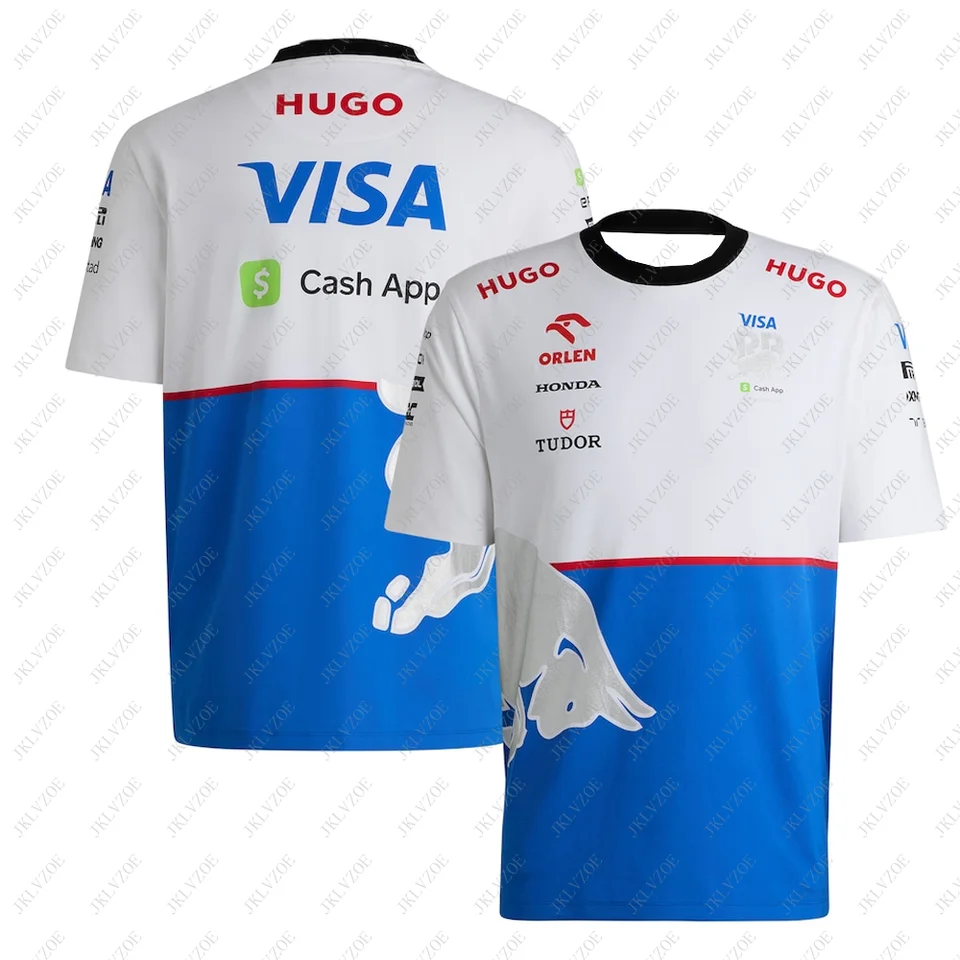 Závodné auto červené motokrosové top oblečenie Príležitostné tsunoda vodič mužov chlapci F1 Motocykel Šport tričko RB Cash App Team T tričko horúce