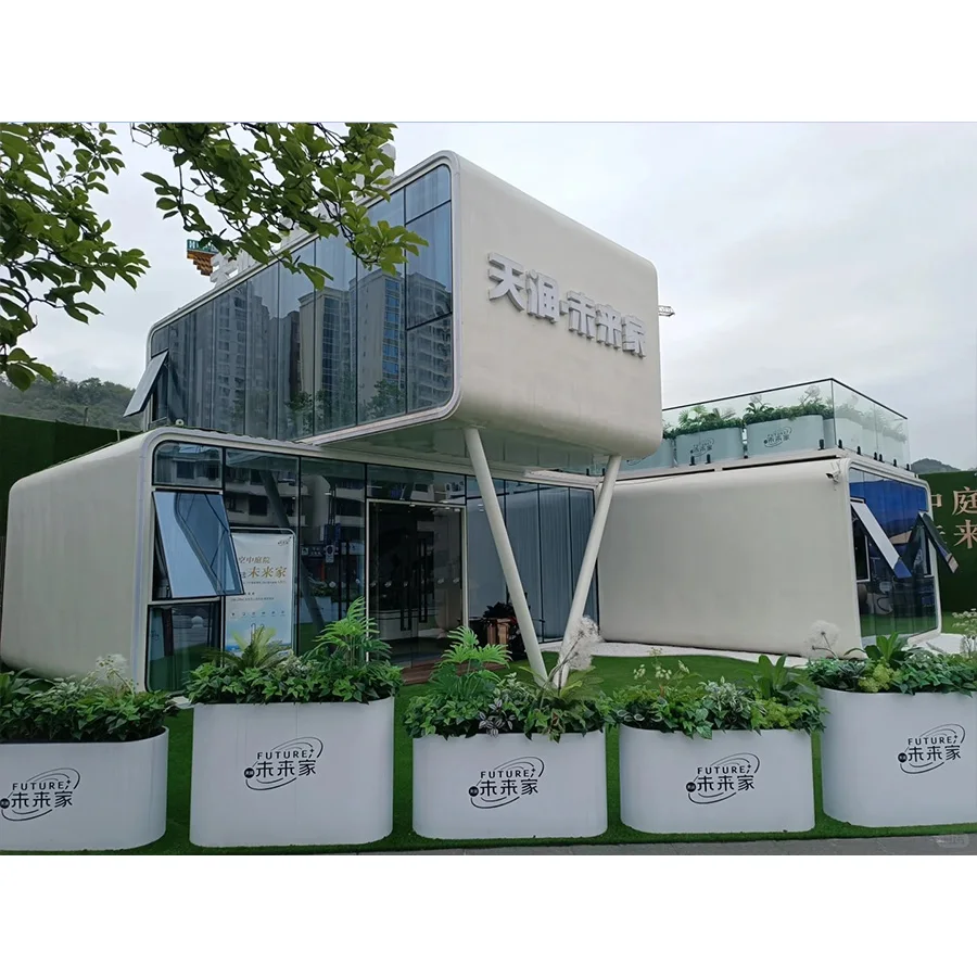 Zóna Tang Construction Modulárny prispôsobuje sklopné sklopné vesmírne domy Apple Capsule Housetemporary Cysing