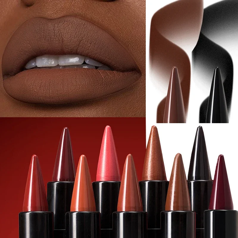 Zúživo gradient pery matná čierna hnedá zamatová rúžová rúž vodotesný nelepší kontúrujúci odtieň Lipliner Crayon Lip Makeup