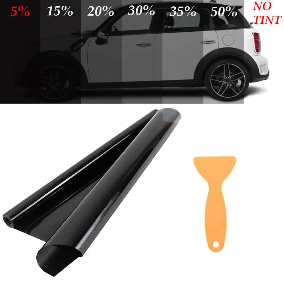 Zľava! 20 cm*150 cm Solárny film pre čelné sklom automobilu v čiernom číre solárny film Anti-UV Sun Shade Wholesale rýchle dodanie